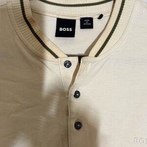 Boss Men's Cream Button Down Shirt